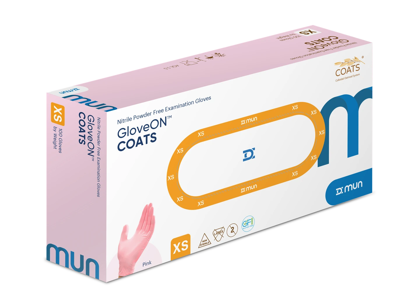 GloveON COATS Pink nitrile exam gloves box